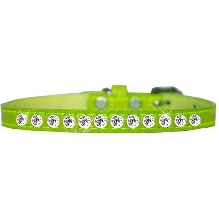 MIRAGE PET PRODUCTS One Row Clear Jewel Croc Dog CollarLime Green Size 10 720-05 LGC10